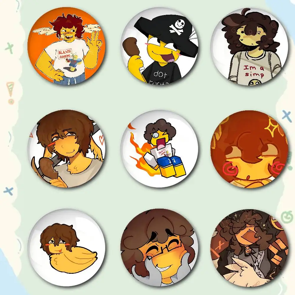 I Love Fried Chicken Shedletsky Funny Badges Fashion New Hip Hop Versatile Round Metal Badge Cartoon Pin Gift Wholesale
