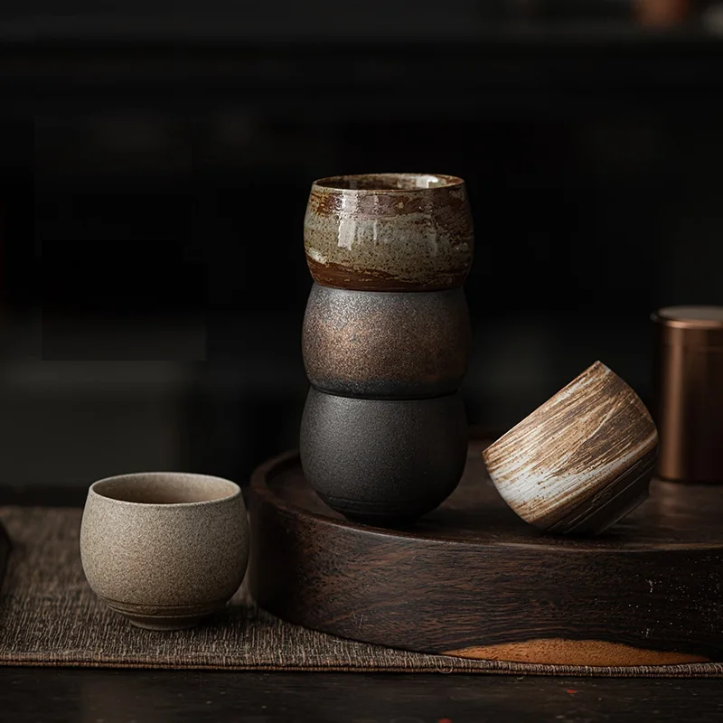 Mini tasse à café créative 80ml, tasse à thé en céramique grossière rétro Durable