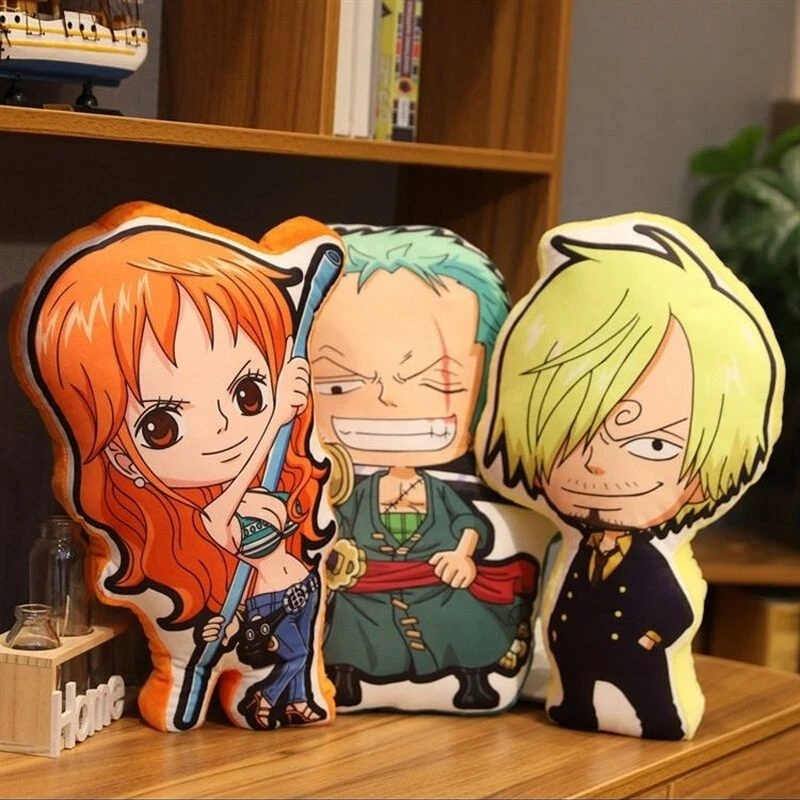 One Piece Pillow Anime Doll Luffy Roronoa Zoro Sanji Chopper Usopp Cartoon Peripherals Stuffed Toys Cushion Pillow Birthday Gift