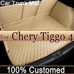 Leather Car Trunk Mats Cargo for Chery Tiggo 4 e 5x Pro DR 5.0 2023 2022 2021 rear boot Carpet Pad Cover Accessories Catpet