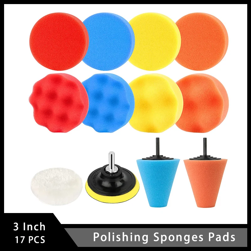 

3 Inch Polishing Sponges Pads 13 Pcs Car Polishing Pads for all Types of Polishing Waxing and Glazing to Clean and Brighten