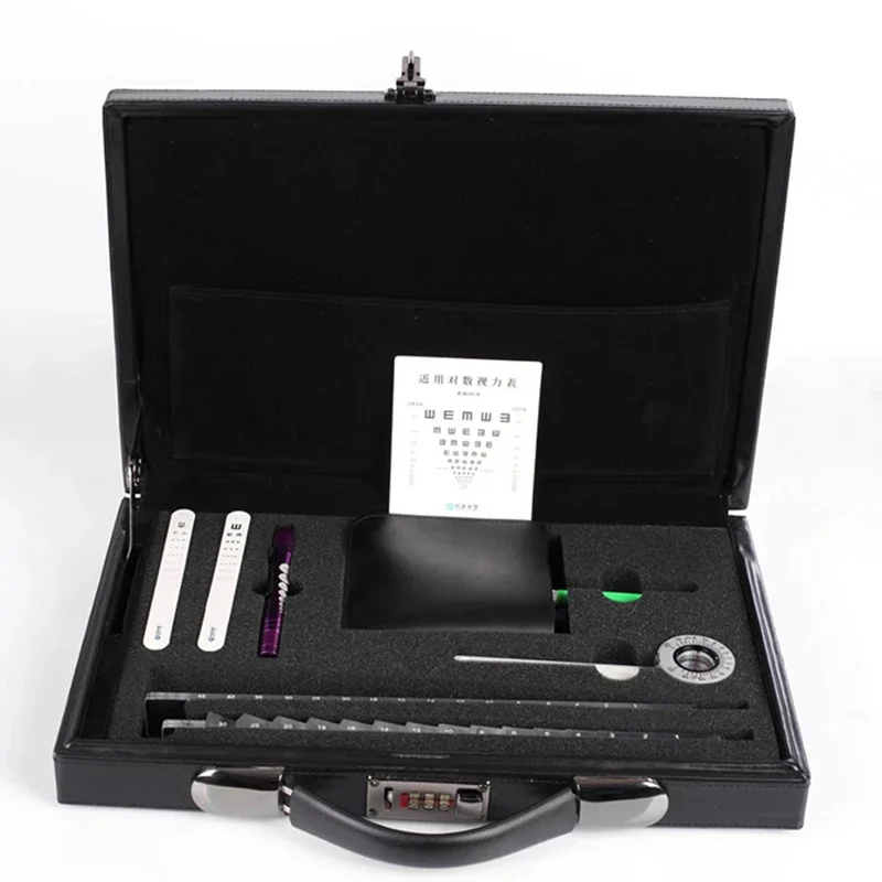 

Professional lens case Ophthalmic Equipment Optical Portable Optometry Box For Eye Test set