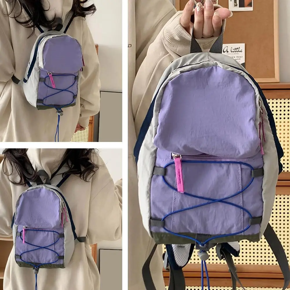 Unisex Small Backpacks Lightweight Travel Outdoor Sports Backpack  Patchwork Contrast Color Backpacks Casual Mini Backpack