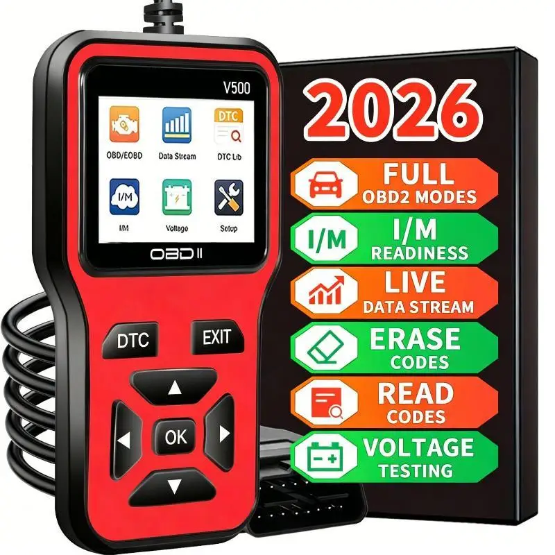 V500 Automotive OBD2 Scanner Tool Universal Code Reader Engine Fault Diagnostics Voltage Load Tester