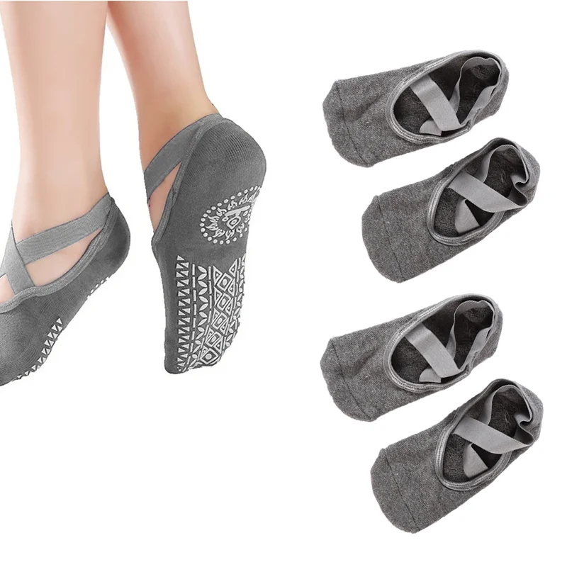 Women Men Yoga Socks Anti Slip Bandage Sports Ladies Girls Ballet Socks Dance Sock Slippers Yoga Socks Non Slip Acupressure Mat