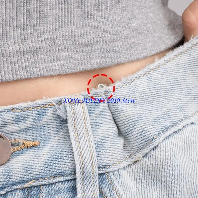 

F42F 6pack Adjustable Waist Buckles Removable Buttons Skirts Waist Tightener for Loose Pants Skirts Sleeves Sweaters