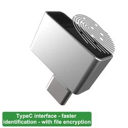 TEC Type-C USB Fingerpr Fingerprint Reader Module for Windows 7、10、11 Hello Dongle Biometric Scanner padlock for Laptops & PC