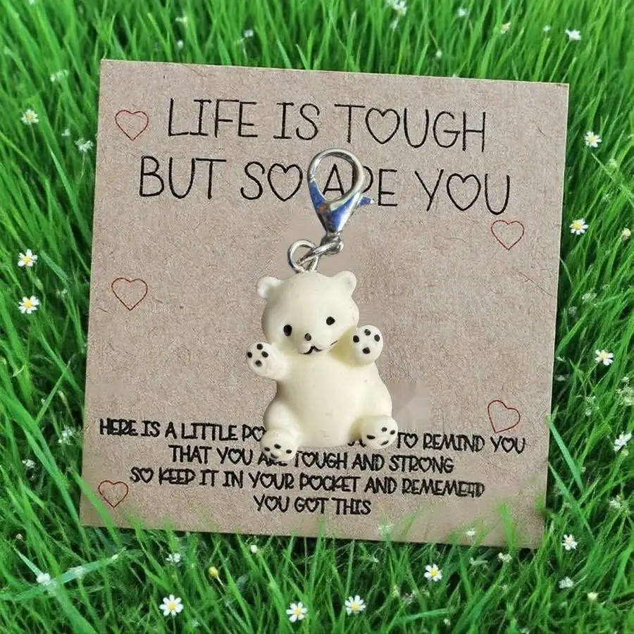 1-100pcs  Cute Mini Colorful Resin  Inspirational Animal Themed Appreciation Gifts Assorted Resin Figurines with Note Cards Love