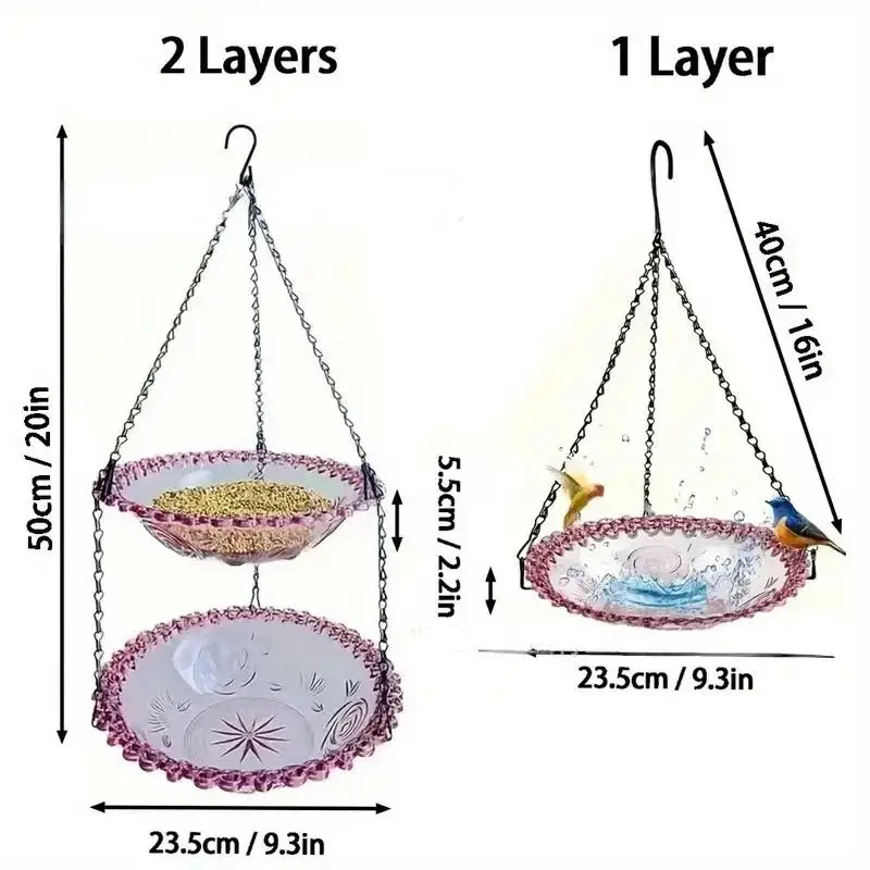 Suministros para Jardín, Patio y Granja: Comedero para Colibríes, Baño para Pájaros, Comedero Colgante con Forma de Flor para Pájaros