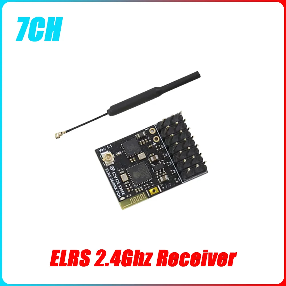 

ELRS 3.2 2,4 ГГц 7-канальный ШИМ/CRSF-приемник с медной антенной для FPV дронов и радиоуправляемых самолетов
