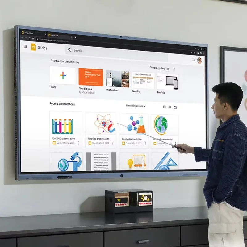 

Digital whiteboard direct sales 86 98 110 115 4K WIFi 6 Android operation artificial intelligence camera zoom conference smart