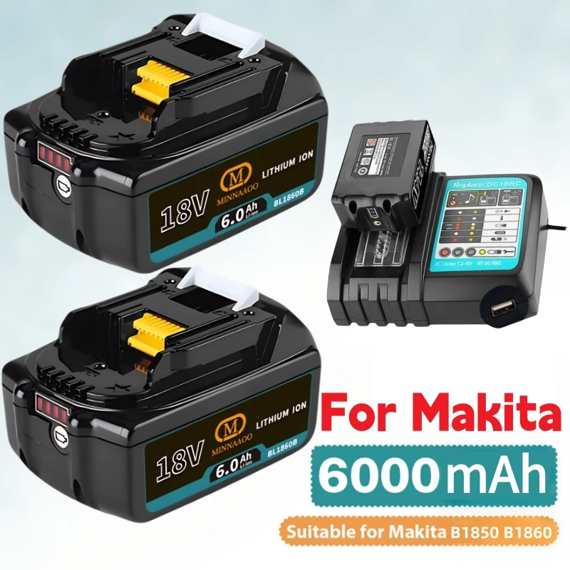 

100% оригинал для аккумулятора Makita 6 Ач/5 Ач для Makita 18 В BL1830B BL1850B BL1850 BL1840 BL1860 BL1815Сменная литиевая батарея