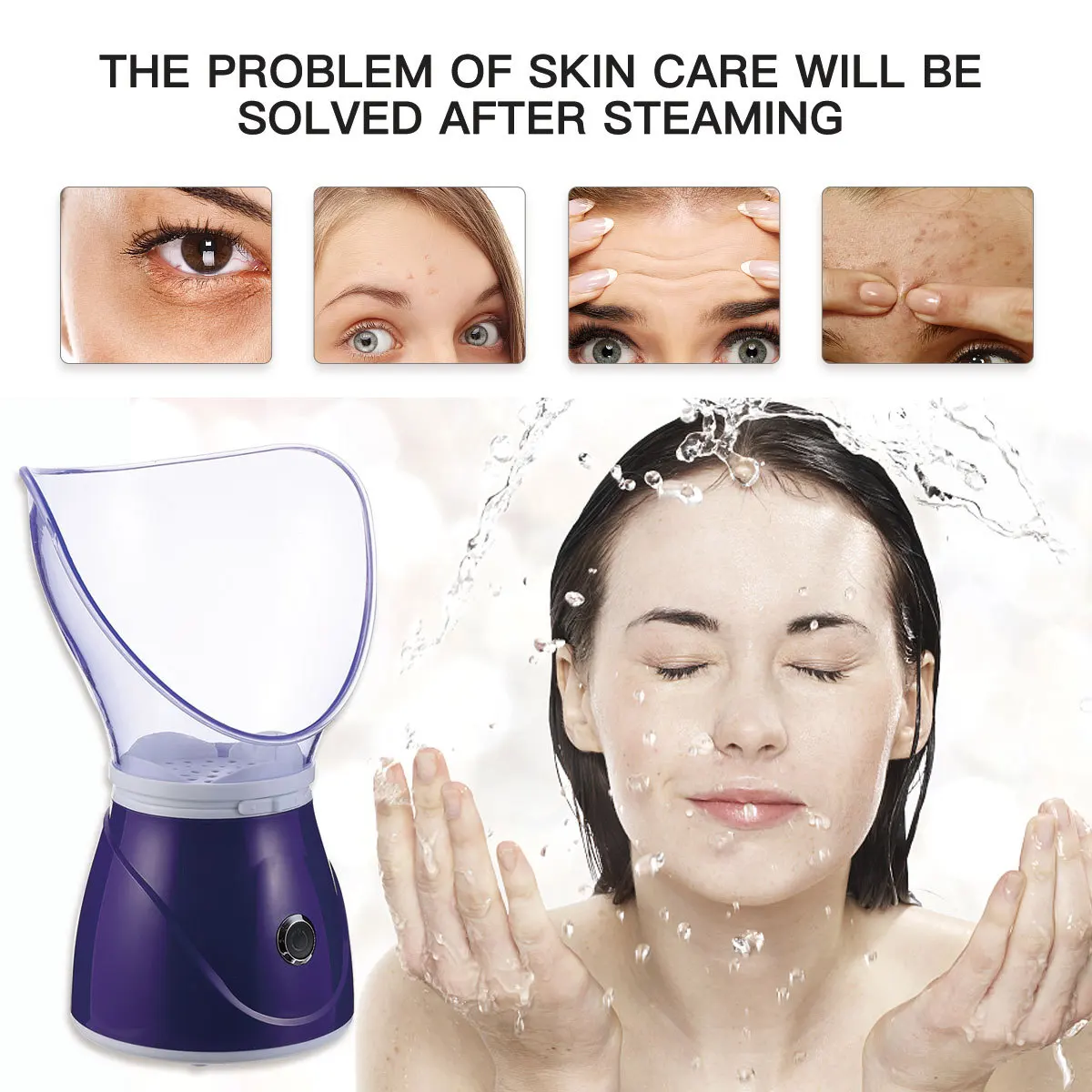 フェイシャルスチーマー ナノフェイススチーマー 毛穴の奥まで洗浄する保湿スキン加湿器 保湿フェイススパツール