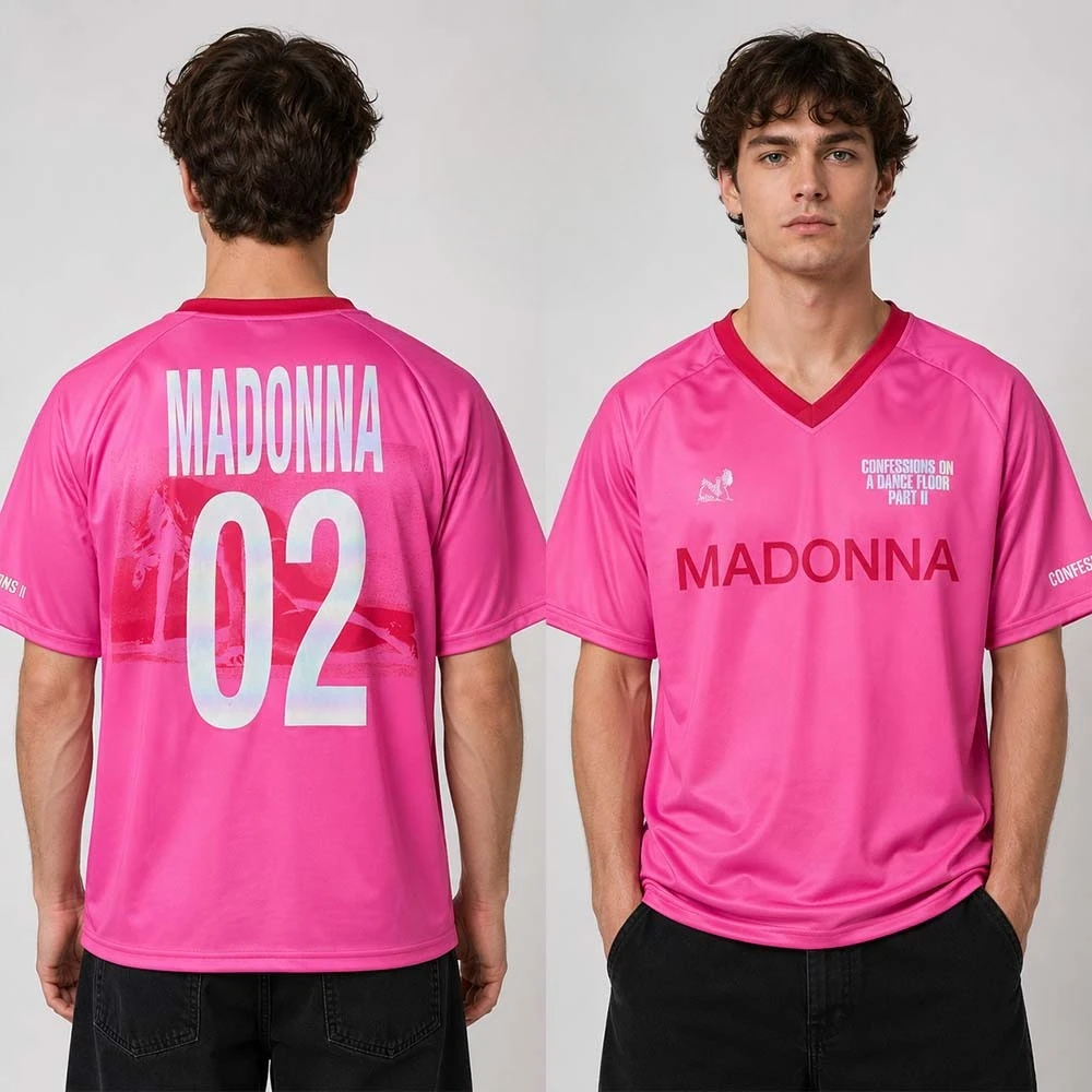 Image of Madonna Confessions II Album Pink Jersey-Shirt, Herren- und Damen-Shirt, Sommer 2026, neu, atmungsaktiv, schnell trocknend, modisches Shirt, Fan-Geschenke