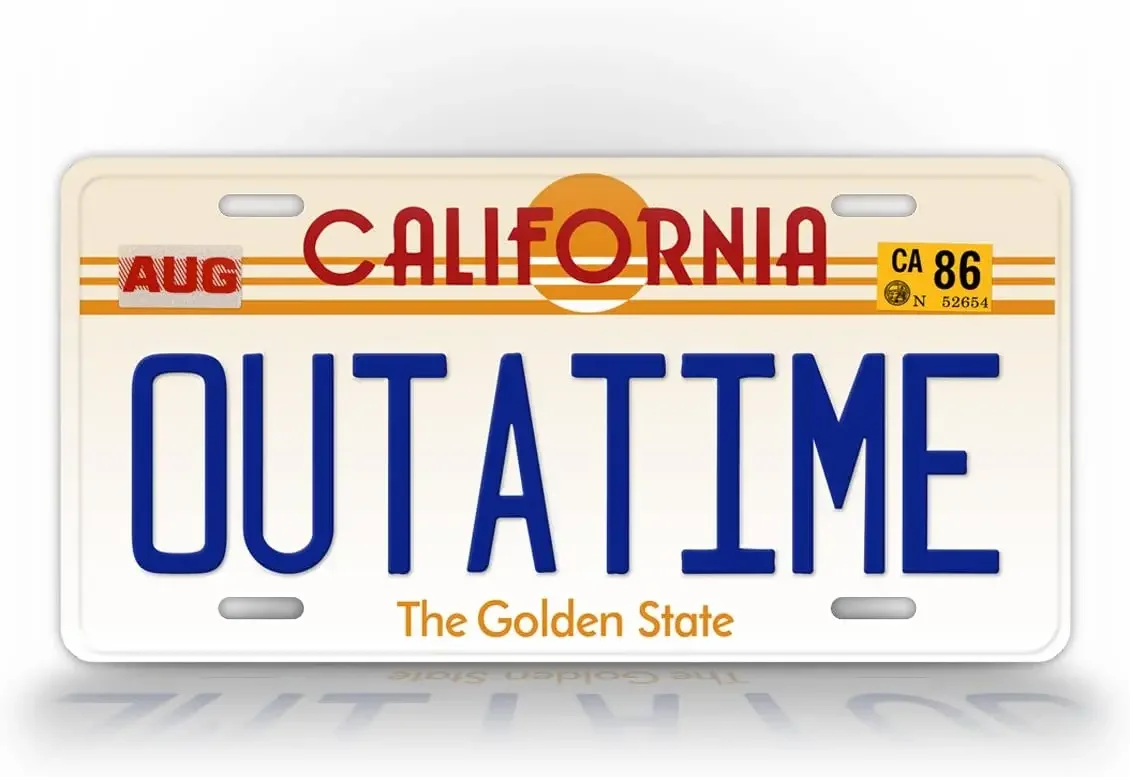 

Signs And Tags Online California Outatime Replica Auto Tag Back to The Future Movie Delorean License Plate