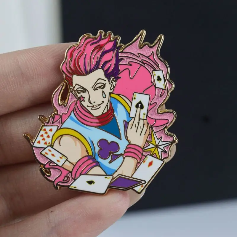 New Anime Hunter X Hunter Enamel Pins Kurapika Chrollo Hisoka Gon Killua Metal Badge Backpack Accessory Lapel Pin view 4