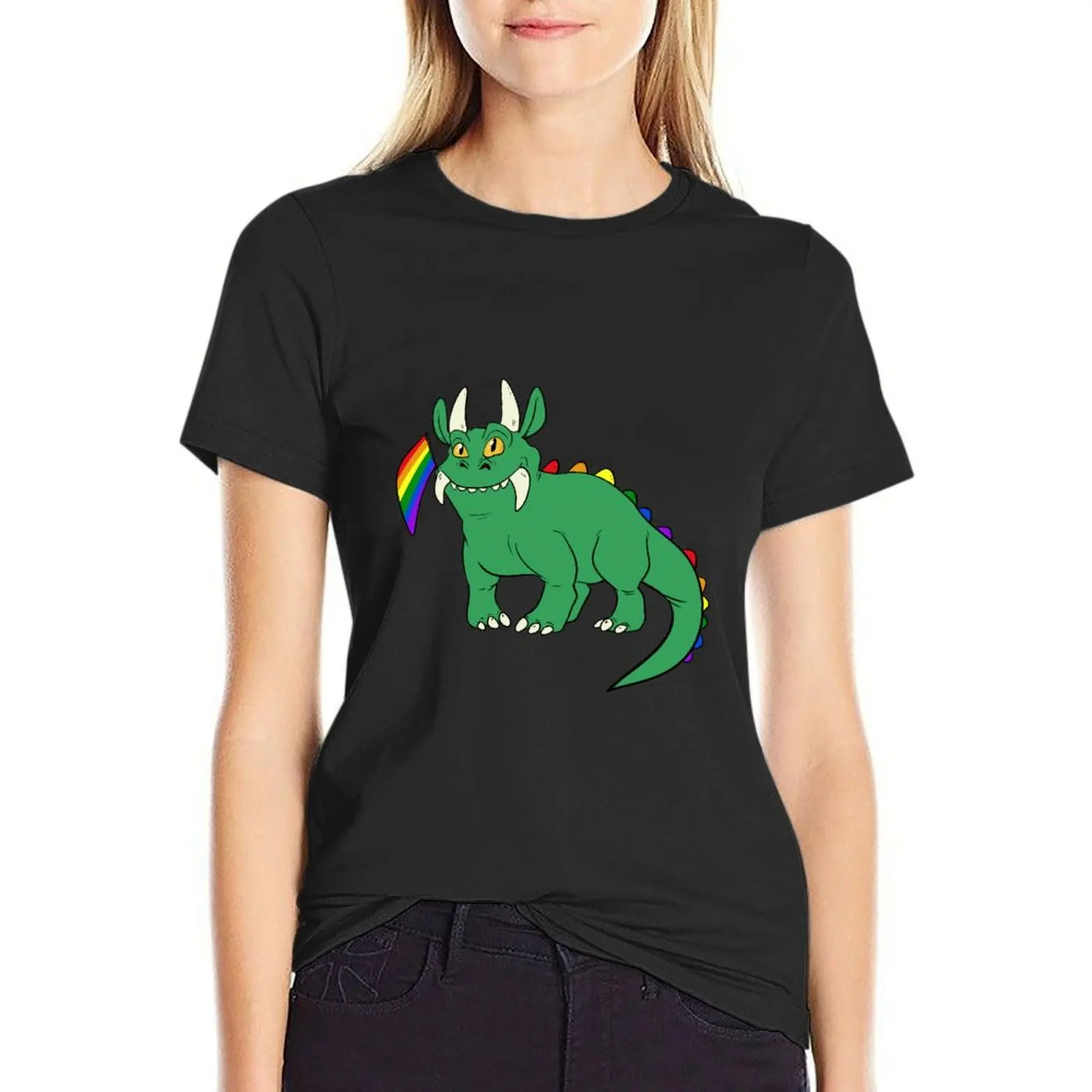 

Rainbow hodag T-Shirt oversized korean fashion lady clothes funnys cute t-shirts for Women