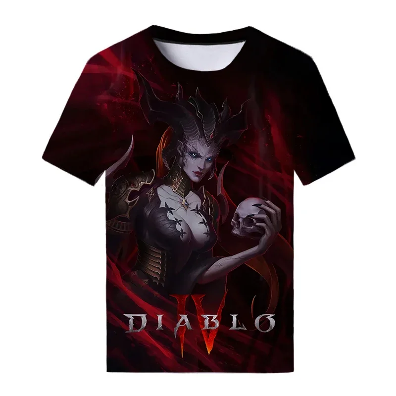 New Game Diablo 4 3D Printed T-Shirts Men Women Casual Fashion Streetwear Oversized Short Sleeve T Shirt Kids Tees Tops Clothing