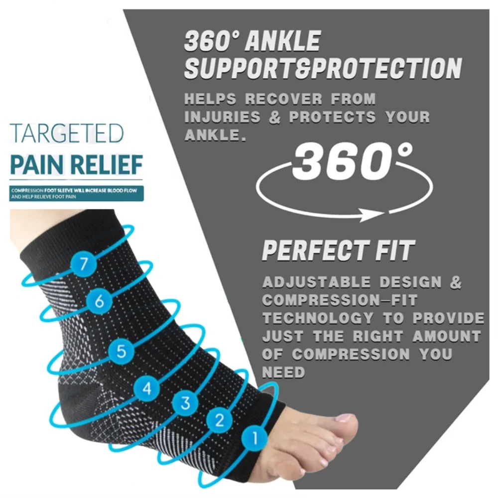 1Pair Neuropathy Sock Ankle Support Pain Relief Socks Foot Anti-Fatigue Plantar Fasciitis Compression Sport Running Yoga Socks