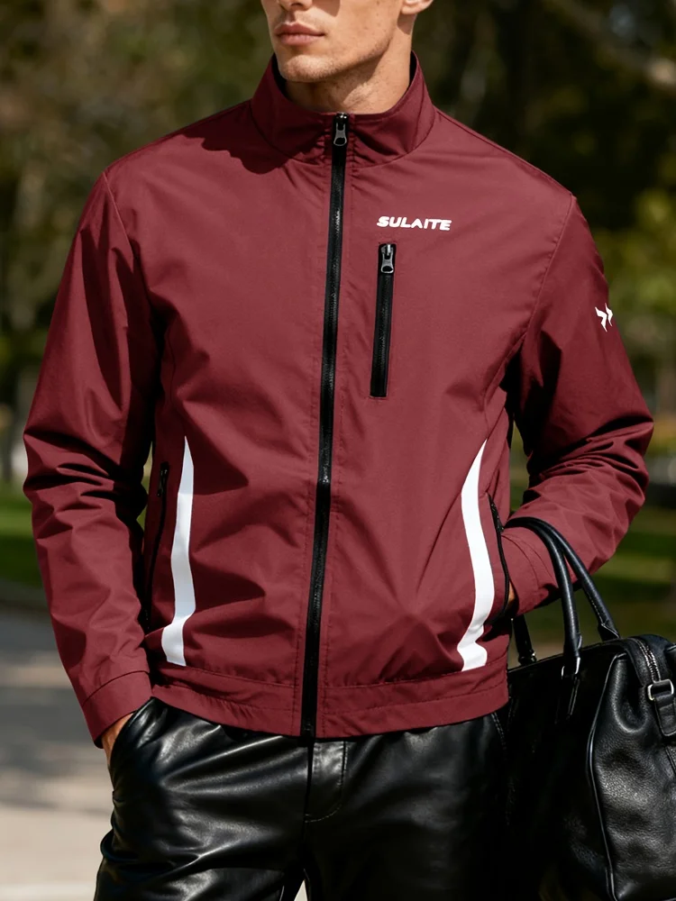 

Korean Fashion Men's Stand Collar Workwear Jacket Autumn Outdoor Loose Versatile Windbreaker Jackets Man Multi Pocket Male Coats