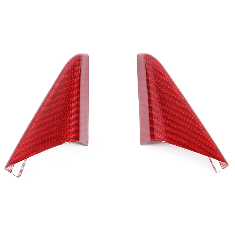A33K-Decorative Cover Real Carbon Fiber Triangle Cover A Pillar For 718 911 2012-2019 Car Red