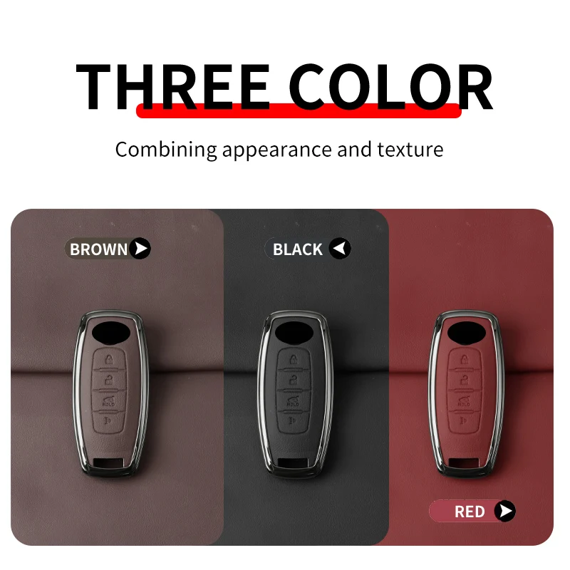 Zinc Alloy Car Remote Key Case Cover Protector Shell for Nissan X-trail t33 Kicks Qashqai J12 Juke Teana Altima Ariya 2023 2024