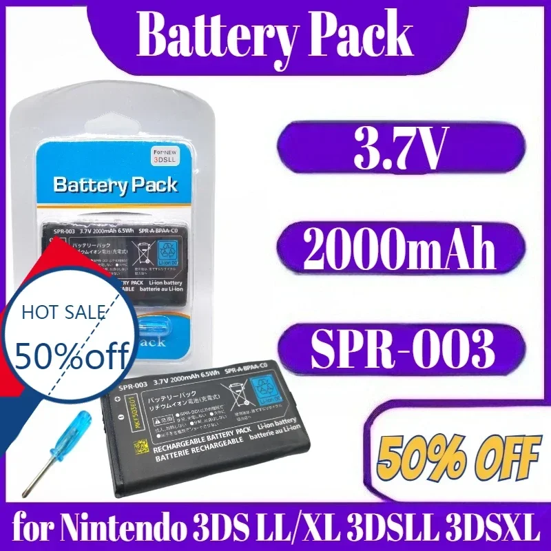 

3.7V 2000mAh SPR-003 Rechargeable Li-ion Battery Pack for Nintendo 3DS LL/XL 3DSLL 3DSXL