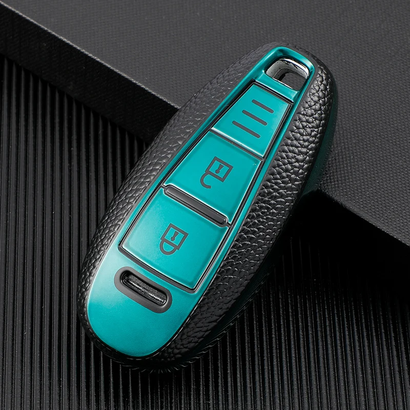 For Suzuki Baleno Ertiga Ciaz Ignis Kizashi Swift SX4 S-cross Vitars TPU Leather Car Smart Key Cover Case Bag Protector Keychain