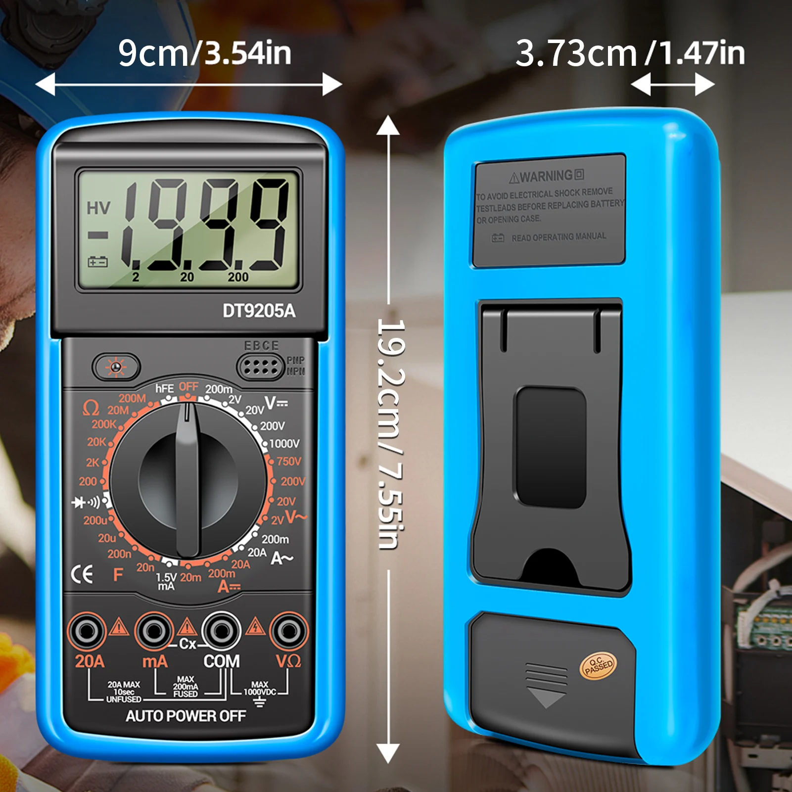 Multi Tester Universal Meter With Extendable Support Frame Digital Multimeter Short Circuit Detection Low Power Consumption Mode