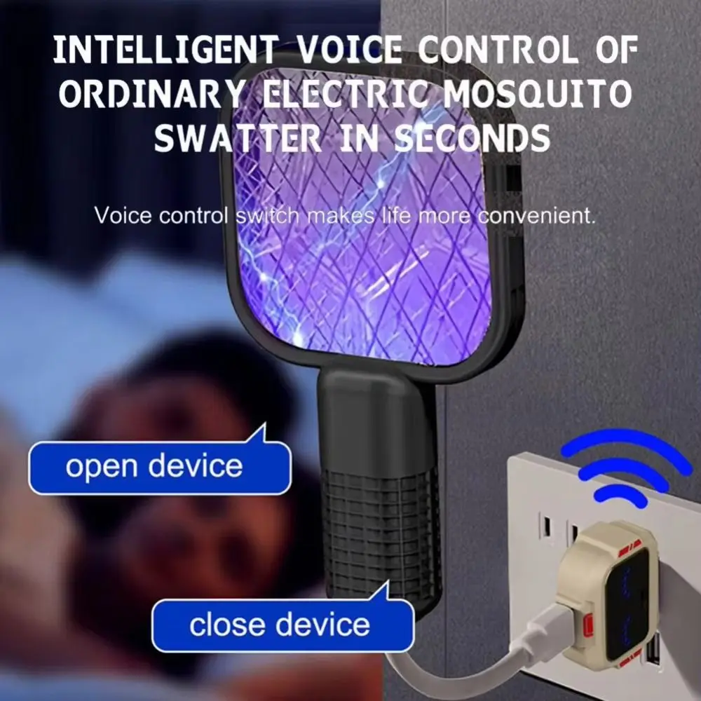 Converter Lamp Smart USB Socket Voice Extender English Voice Voice Control Socket Protection Lights Switch Intelligent Voice