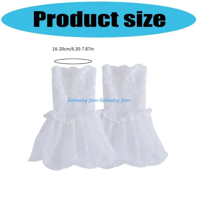 573B 2pairs أنيقة زهرة الدانتيل الزهرة الأكمام ذراع الأكمام المزخرفة دبوس الملابس