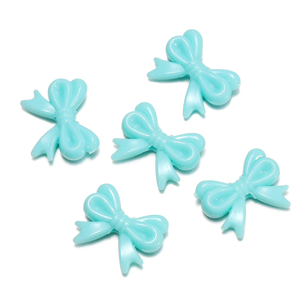 20/30pcs 14x18mm Multicolor Bow Beads Acrylic Spacer Beads for DIY Handmade Jewelry Earrings Keychain Material Accessories