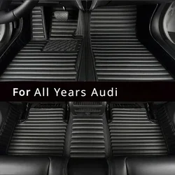 Custom Car Floor Mats For Audi A3 A4 A5 A6 A7 A8 Q2 Q3 Q4 Q5 Q7 Q8 RS SQ5 Auto Liner Waterproof Carpets Interior Accessories