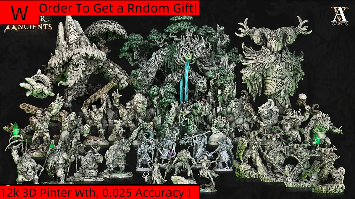 Dnd Miniatures Figures Forest Monsters Tree People Stone People Elves Models Villains 3d Printing