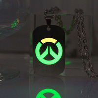 Overwatch Keychains glowing Fashion Jewelry Pendant glow in the dark car key chain Bag pendant