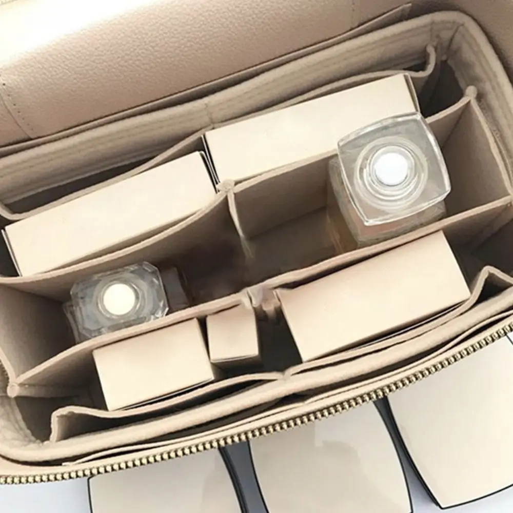 Bolso de fieltro, bolsa de inserción, organización de almacenamiento, forro de bolso, soporte, organizador de bolsa portátil para LV Nice Nano/Mini/BB/Vanity