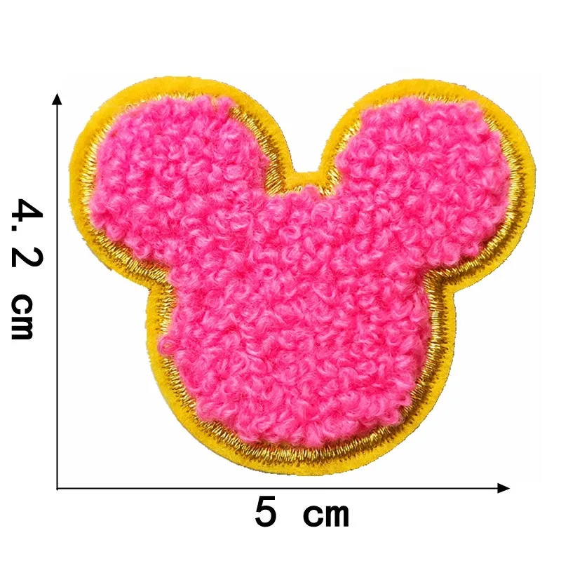 Mickey Mouse Chenille Patches DIY Disney Iron on Patch Diy Decor Clothes Cartoon Embroidered Self-adhesive Stickers Applique