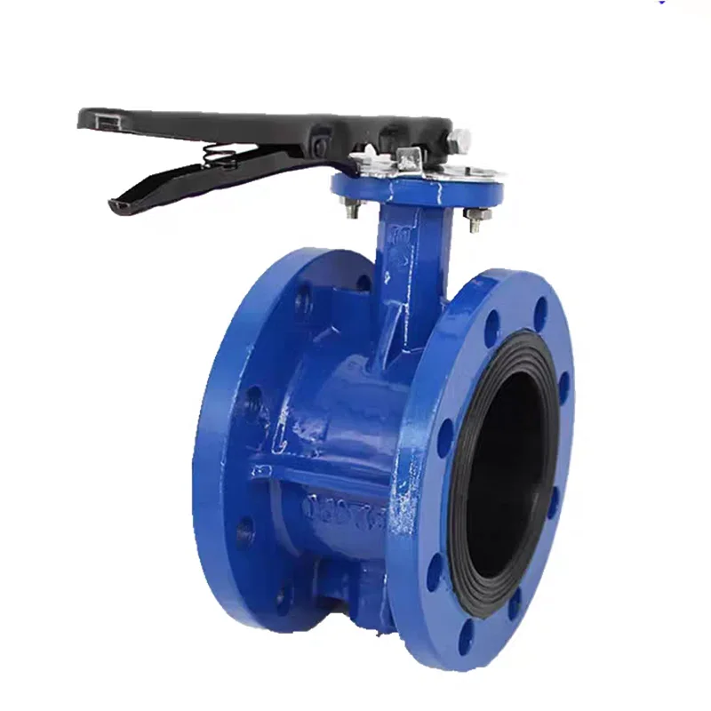 DN40-DN500 PN16 cast iron manual lever type water control industrial flange butterfly valve factory