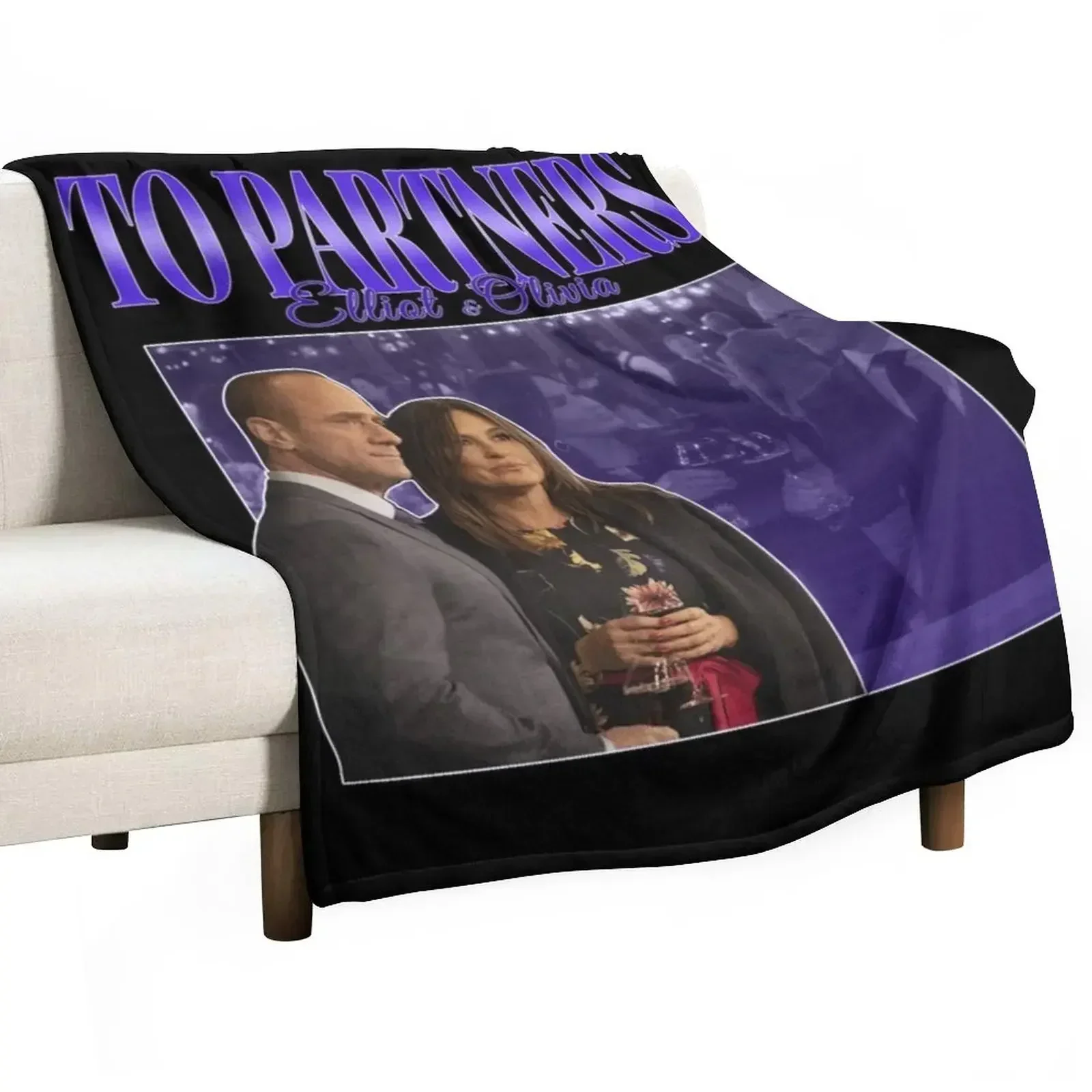 To Partners EO Bensler Olivia Benson Elliot Stabler 90s Inspired Vintage Homage Classic . Throw Blanket Sofa Blankets