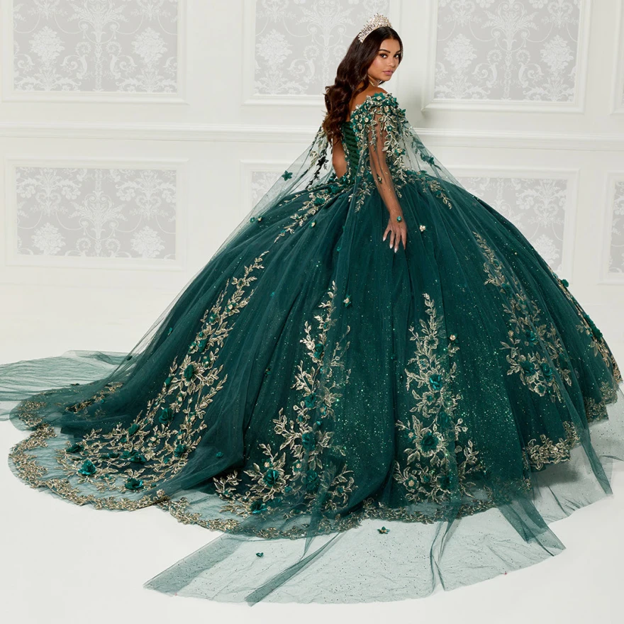 Lorencia Green Quinceanera Dresses Princess Applique Lace Ball Gown Birthday Gown Tulle Sweet 16 Dresses vestidos de 15 YQD19