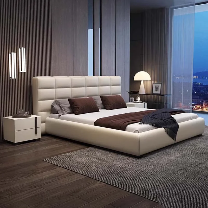 

Comfortable Multifonction Bed Modern Minimalist Queen Storage Wood Luxury Furniture