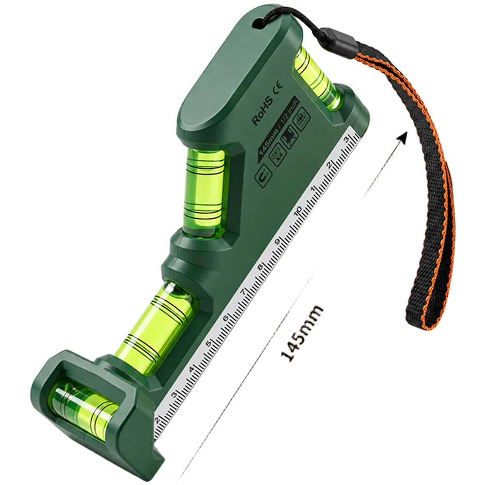 1pc Dual Level Tool With Strong Magnet Ruler Level Ruler For Woodworking Horizontal Vertical Inclined Angles Measures