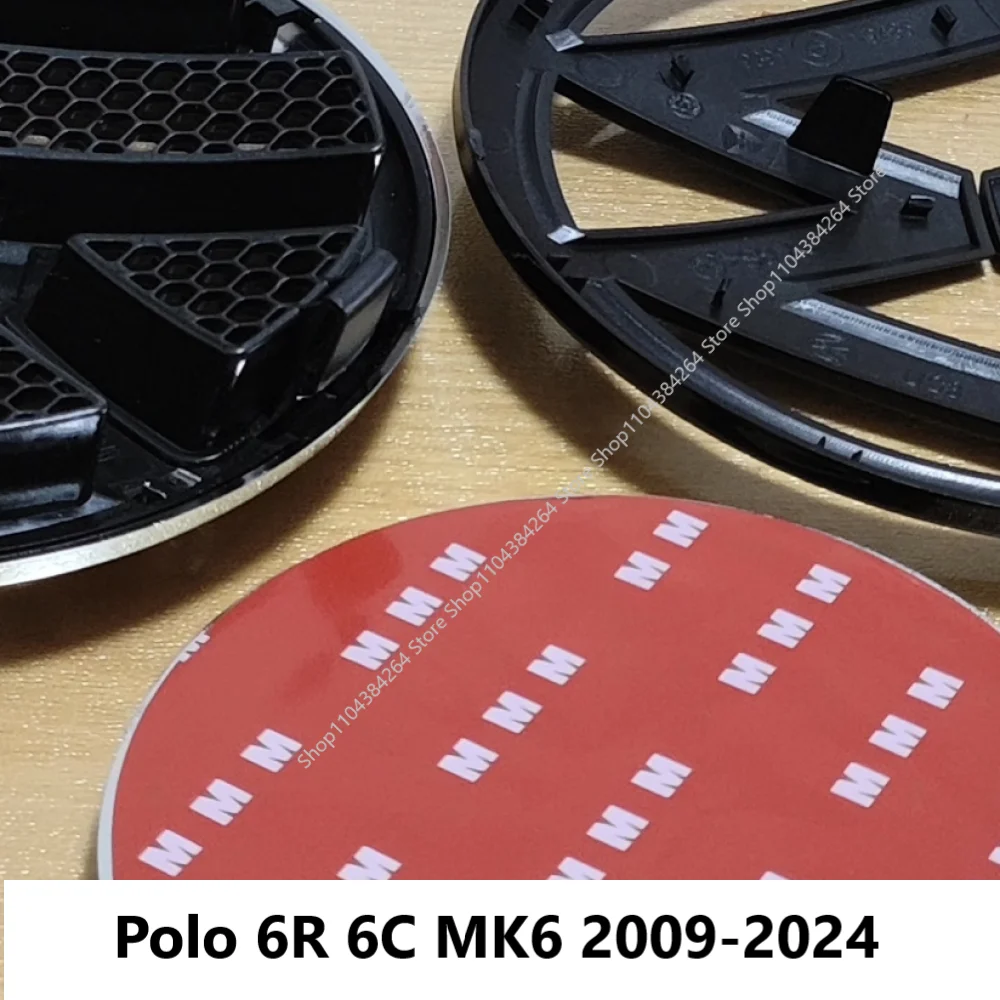 

2pcs Replacement Front Grille Emblem and Rear Trunk Lid Emblem Badge For VW Polo 6R 6C MK6 2009-2024 Emblem Badge