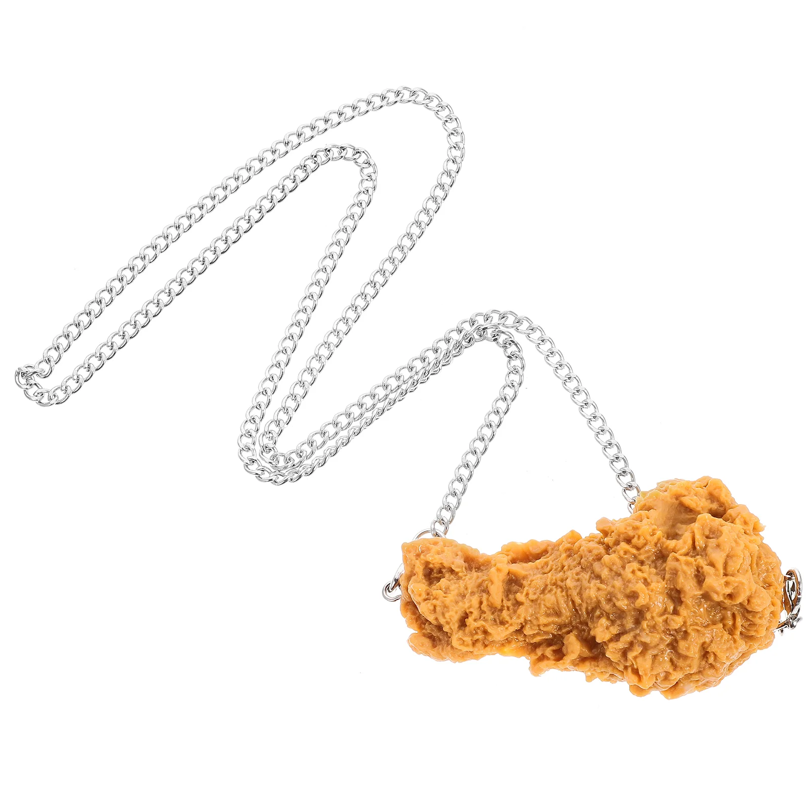 Imitation Chicken Leg Necklace Food Ornament Model Pendant Simulation Fried Decoration Hanging Chain Bbq Accessories