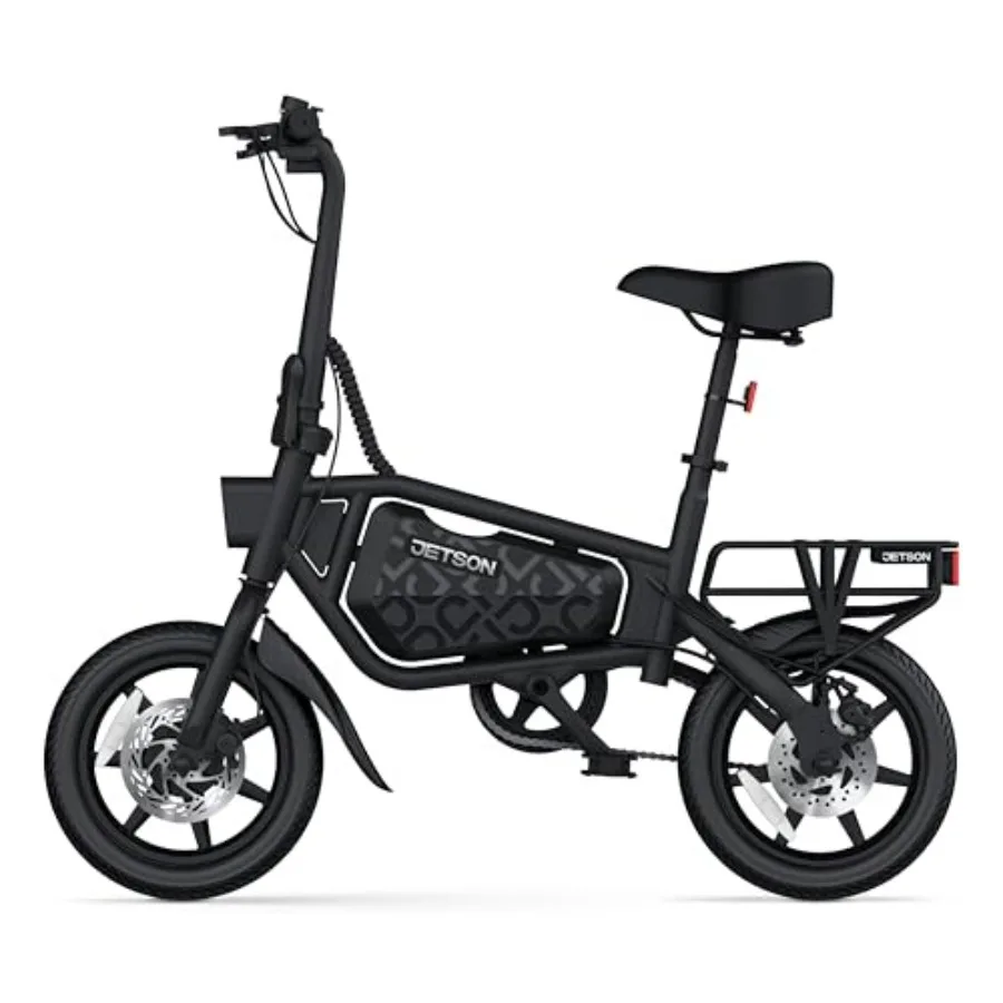 

Electric bike for teens and adults, aluminum alloy frame, matte black finish, easy-folding design with built-in carrying handle
