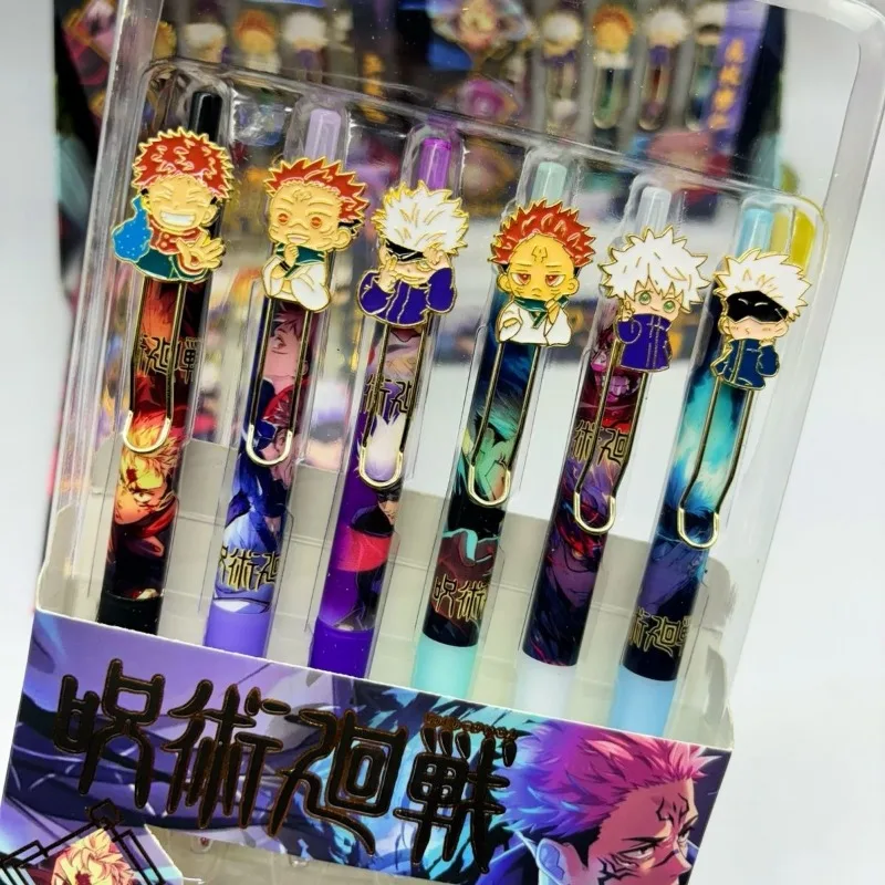 Jujutsu Kaisen Click Gel Pen Student Stationery Anime Cartoon Peripheral Gojo Satoru Yuji Itadori Birthday Gift