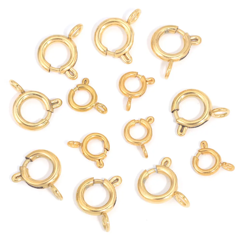 

10pcs Spring Ring Clasps Hooks For Jewelry Making Stainless Steel Round Claw Lobster Clasps for Bracelet Necklace Connectors DIY