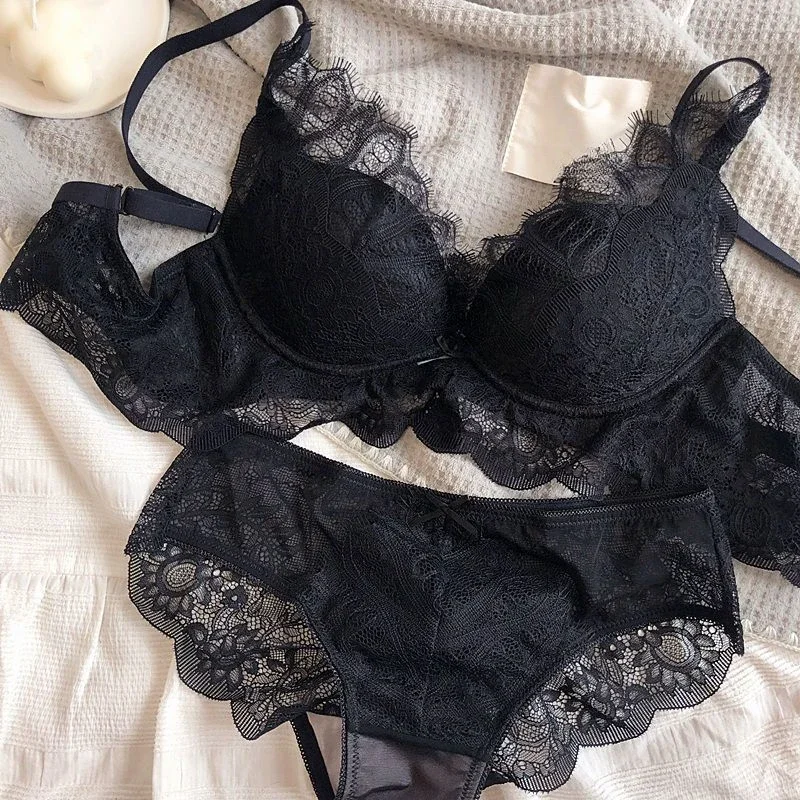 Женский сексуальный кружевной бюстгальтер — беспроводной дизайн пуш-ап для небольших грудей, улучшает боковое декольте Женский сексуальный кружевной бюстгальтер — беспроводной дизайн пуш-ап для небольших грудей, улучшает боковое декольте