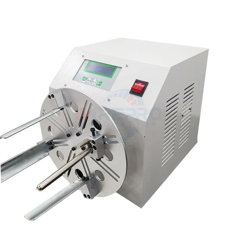 HB-W25 High Quality Automatic Small Size Power Cord USB Data Cable Wire Tube Winding Coiling Machine