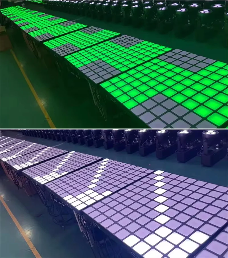 2 Stück Indoor DJ Booth Led Sign Matrix LED-Licht RGB Dot Matrix DMX Matrix Blinder Light für DJ Booth Display